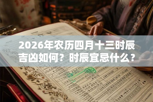 2026年农历四月十三时辰吉凶如何？时辰宜忌什么？