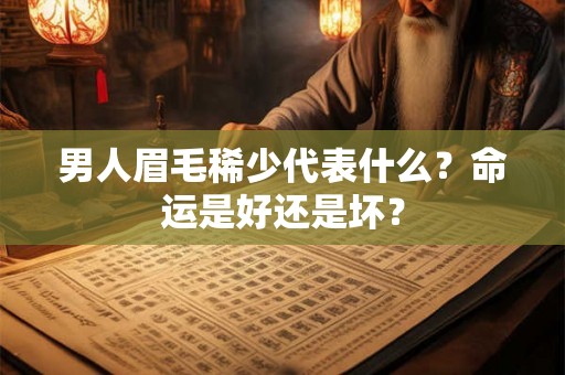 男人眉毛稀少代表什么？命运是好还是坏？