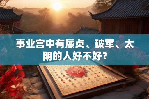 事业宫中有廉贞、破军、太阴的人好不好? 事业宫中有廉贞、破军、太阴的人好不好?