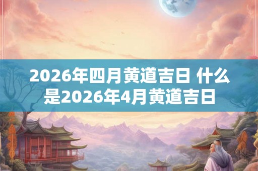 2026年四月黄道吉日 什么是2026年4月黄道吉日