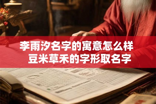 李雨汐名字的寓意怎么样  豆米草禾的字形取名字