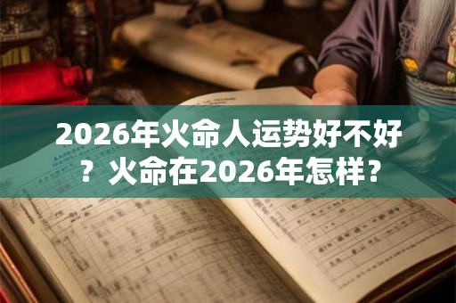 2026年火命人运势好不好？火命在2026年怎样？