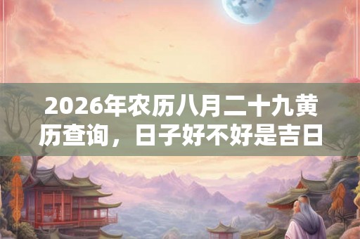 2026年农历八月二十九黄历查询，日子好不好是吉日吗？