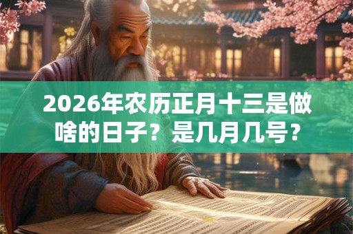 2026年农历正月十三是做啥的日子？是几月几号？