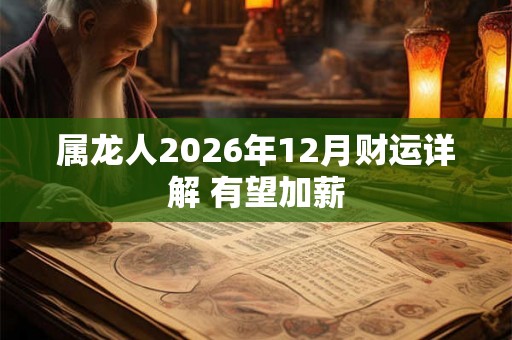 属龙人2026年12月财运详解 有望加薪