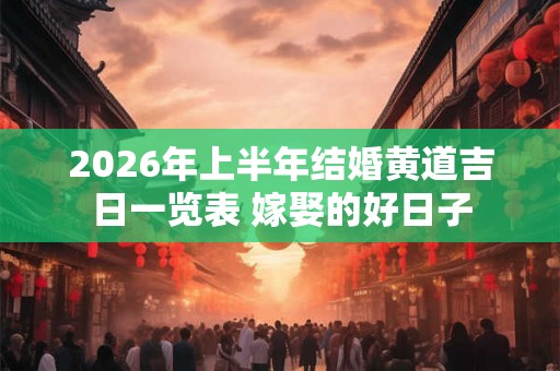 2026年上半年结婚黄道吉日一览表 嫁娶的好日子