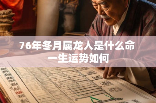 76年冬月属龙人是什么命 一生运势如何