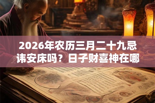 2026年农历三月二十九忌讳安床吗？日子财喜神在哪个位置？