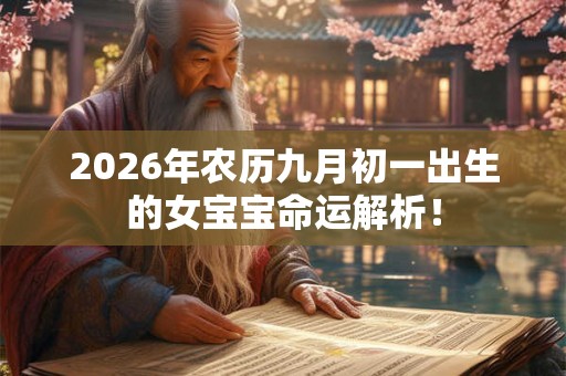 2026年农历九月初一出生的女宝宝命运解析！