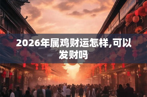 2026年属鸡财运怎样,可以发财吗