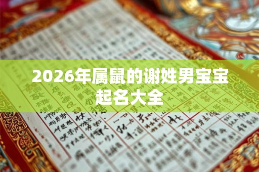 2026年属鼠的谢姓男宝宝起名大全