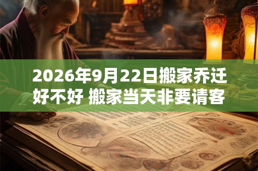 2026年9月22日搬家乔迁好不好 搬家当天非要请客吗