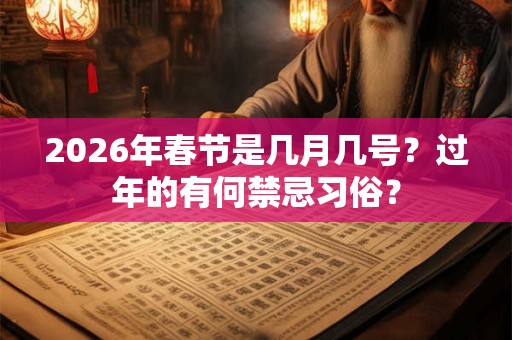 2026年春节是几月几号？过年的有何禁忌习俗？