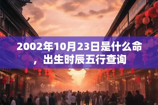 2002年10月23日是什么命，出生时辰五行查询