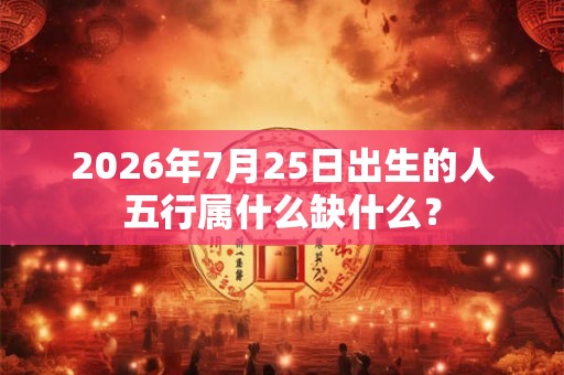 2026年7月25日出生的人五行属什么缺什么？