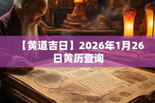 【黄道吉日】2026年1月26日黄历查询