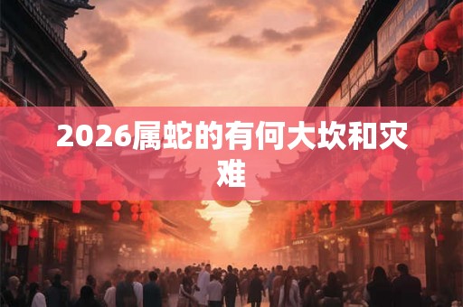 2026属蛇的有何大坎和灾难