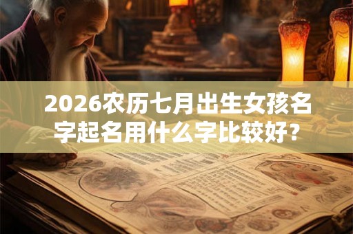 2026农历七月出生女孩名字起名用什么字比较好？