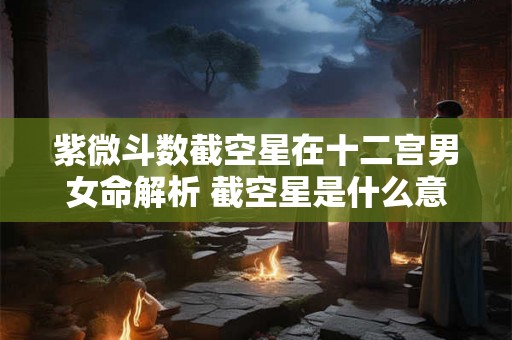 紫微斗数截空星在十二宫男女命解析 截空星是什么意思