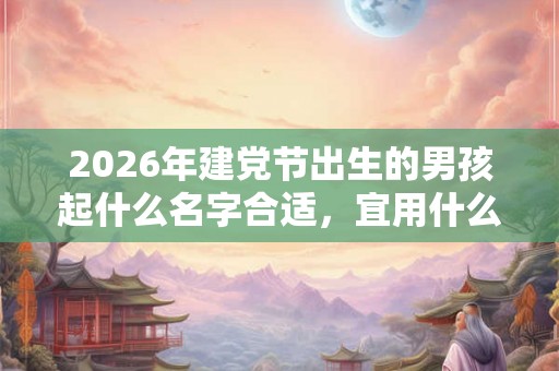 2026年建党节出生的男孩起什么名字合适，宜用什么字