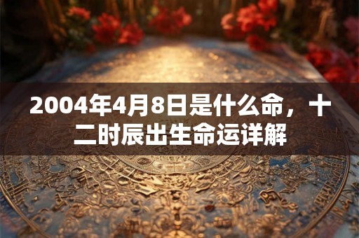 2004年4月8日是什么命，十二时辰出生命运详解