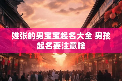姓张的男宝宝起名大全 男孩起名要注意啥