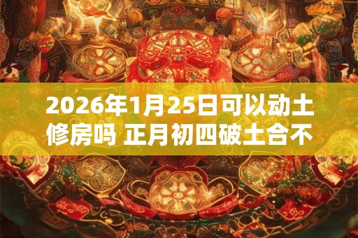 2026年1月25日可以动土修房吗 正月初四破土合不合适