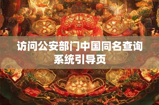 访问公安部门中国同名查询系统引导页