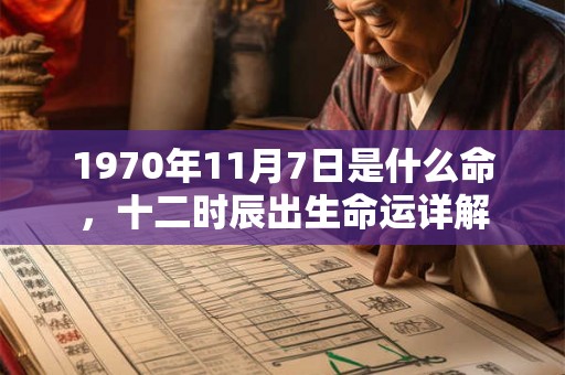 1970年11月7日是什么命，十二时辰出生命运详解