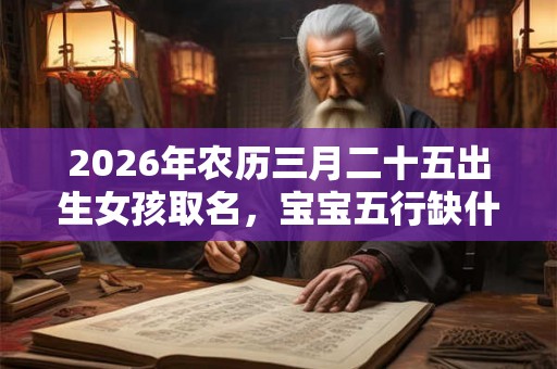 2026年农历三月二十五出生女孩取名，宝宝五行缺什么？