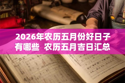 2026年农历五月份好日子有哪些  农历五月吉日汇总表