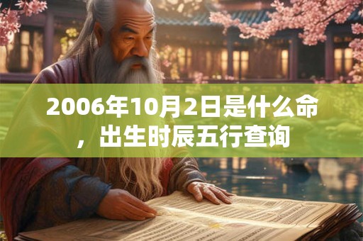 2006年10月2日是什么命，出生时辰五行查询