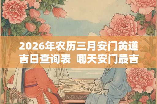 2026年农历三月安门黄道吉日查询表  哪天安门最吉利