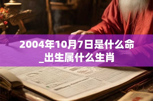 2004年10月7日是什么命_出生属什么生肖