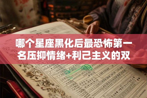 哪个星座黑化后最恐怖第一名压抑情绪+利己主义的双面魔