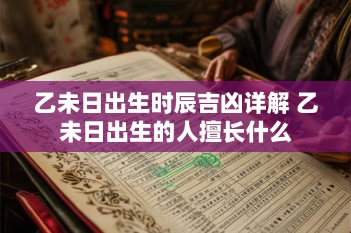 乙未日出生时辰吉凶详解 乙未日出生的人擅长什么