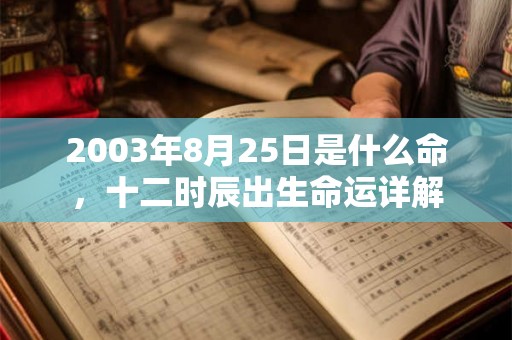 2003年8月25日是什么命，十二时辰出生命运详解