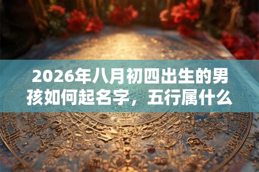 2026年八月初四出生的男孩如何起名字，五行属什么