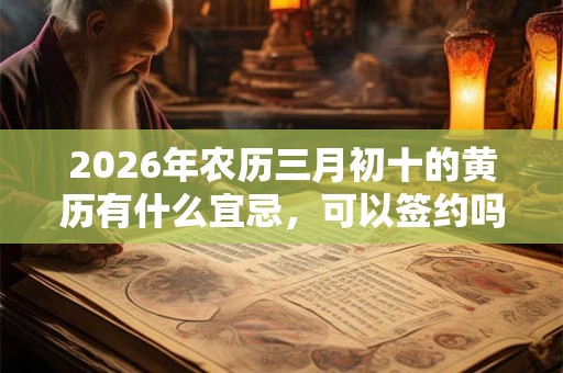 2026年农历三月初十的黄历有什么宜忌，可以签约吗？