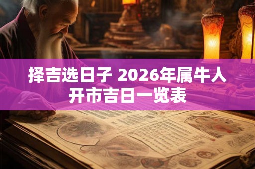择吉选日子 2026年属牛人开市吉日一览表