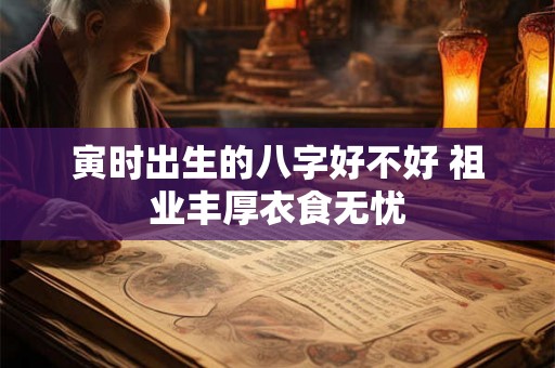 寅时出生的八字好不好 祖业丰厚衣食无忧