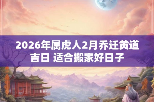 2026年属虎人2月乔迁黄道吉日 适合搬家好日子