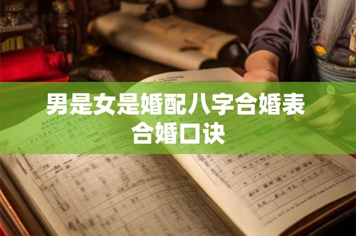 男是女是婚配八字合婚表 合婚口诀