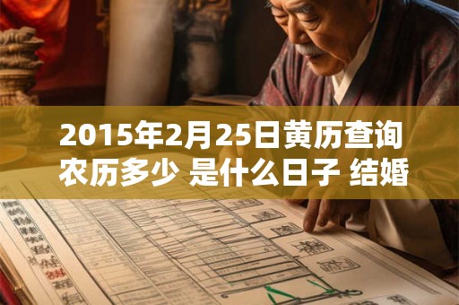 2015年2月25日黄历查询 农历多少 是什么日子 结婚吉时 2015年2月25日黄历查询 农历多少 是什么日子 结婚吉时