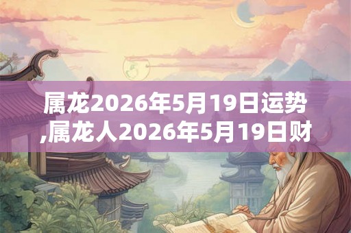 属龙2026年5月19日运势,属龙人2026年5月19日财运,生肖龙2026年5月19日运势