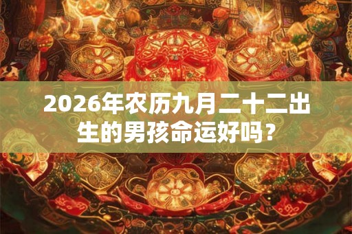 2026年农历九月二十二出生的男孩命运好吗? 2026年农历九月二十二出生的男孩命运好吗?