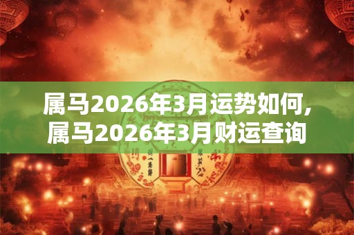 属马2026年3月运势如何,属马2026年3月财运查询