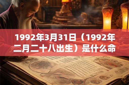 1992年3月31日（1992年二月二十八出生）是什么命_命运如何