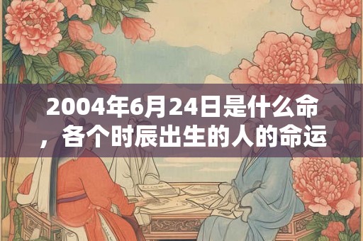 2004年6月24日是什么命，各个时辰出生的人的命运