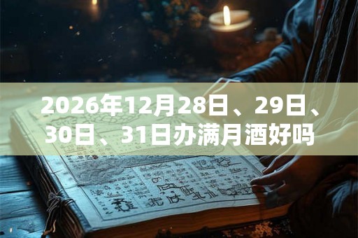2026年12月28日、29日、30日、31日办满月酒好吗